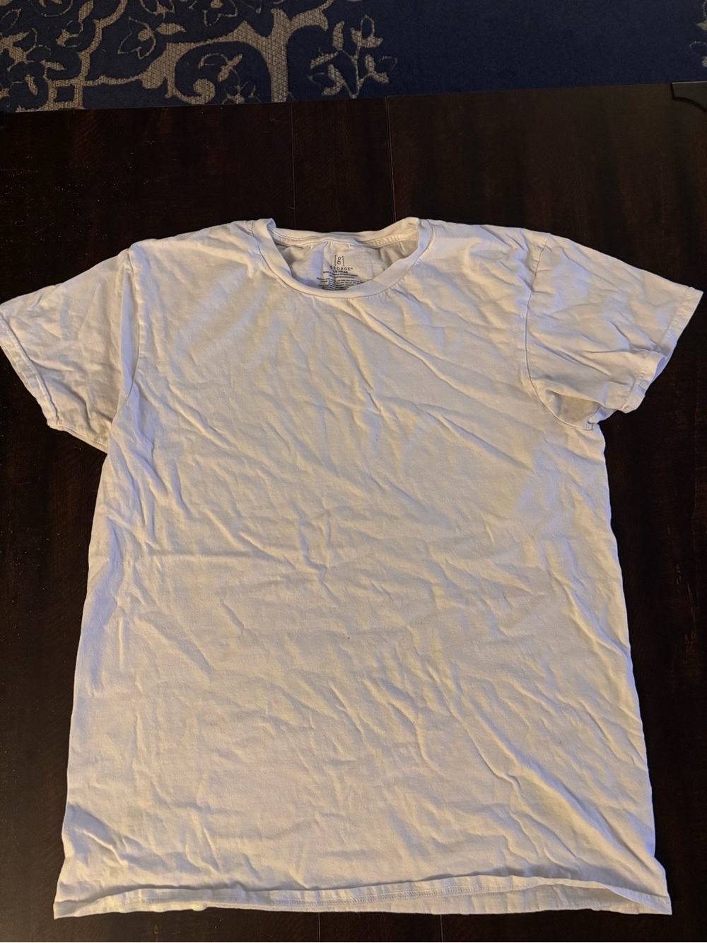 George Men's White Short Sleeve Crew Neck T-Shirt